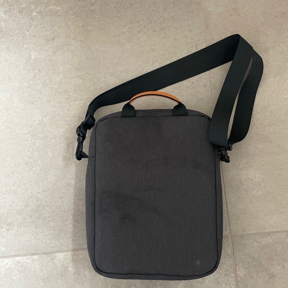 Modern Black Laptop Bag with Tan Handle - Picture 2 of 3